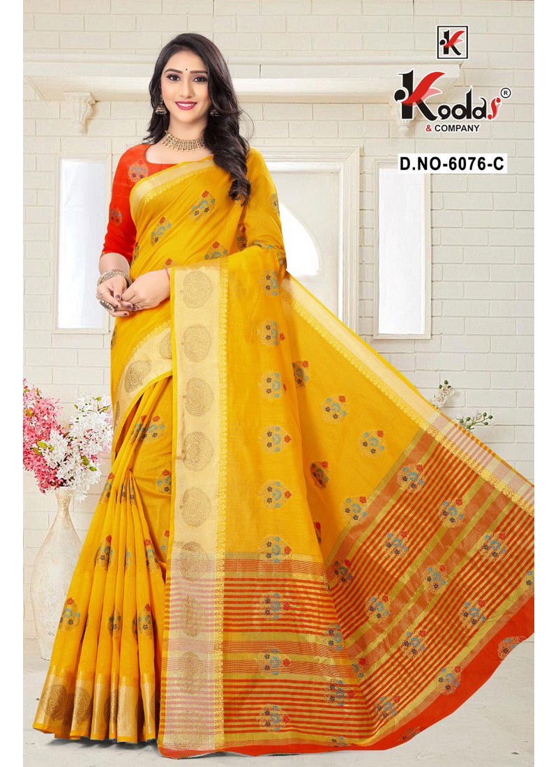 Zeenat 6076 Letest Feancy Cotton Silk Festive Wear Designer Saree Collection